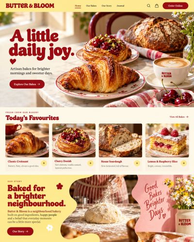 Neighbourhood bakery website concept