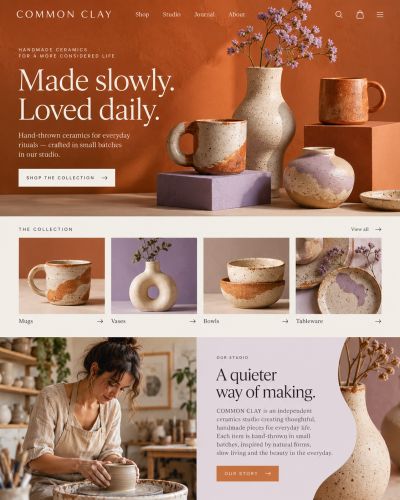 Ceramics studio website concept