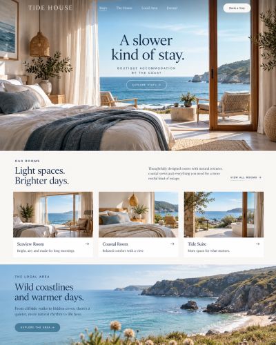 Coastal stays website concept