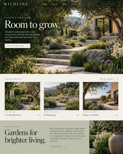 Garden design website concept