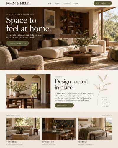 Interior design website concept
